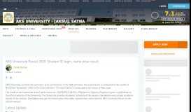 
							         AKS University Result 2019: Student ID login, name wise result								  
							    