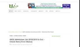 
							         AKSU Admission List 2018/2019 is Out - Check Here [First Choice]								  
							    