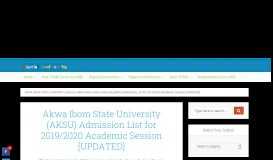 
							         AKSU First Batch Admission List out for 2018/2019 Session								  
							    