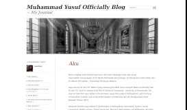 
							         Aku | Muhammad Yusuf Officially Blog								  
							    