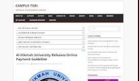 
							         Al-Hikmah University Releases Payment Guideine | Campus Tori								  
							    