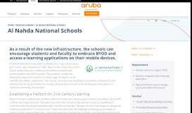 
							         Al Nahda National Schools | Aruba - Aruba Networks								  
							    