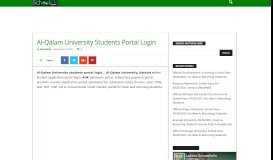 
							         Al-Qalam University Students Portal Login - Schoolinfong.com								  
							    