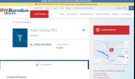 
							         Alan Masia MD - New Jersey Health System - RWJBarnabas Health								  
							    