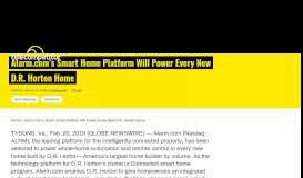 
							         Alarm.com's Smart Home Platform Will Power Every New D.R. Horton ...								  
							    