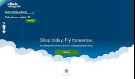 
							         Alaska Airlines Mileage Plan Shopping: Shop Online & Earn Miles								  
							    