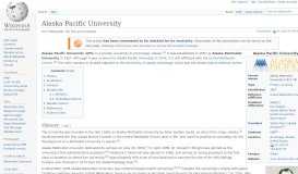 
							         Alaska Pacific University - Wikipedia								  
							    