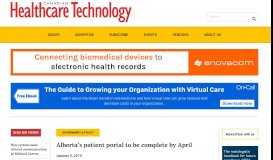 
							         Alberta's patient portal to be complete by April | Canadian Healthcare ...								  
							    