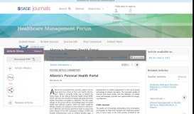 
							         Alberta's Personal Health Portal - SAGE Journals								  
							    