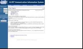 
							         ALERT Immunization Information System .. [Portal Main Page]								  
							    