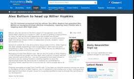 
							         Alex Bottom to head up Hillier Hopkins | Accountancy Daily								  
							    
