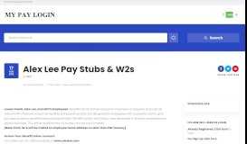
							         Alex Lee Pay Stubs & W2s | MY PAY LOGIN								  
							    