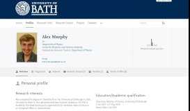 
							         Alex Murphy — the University of Bath's research portal								  
							    