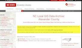 
							         Alexander County's GIS Links - County GIS Data: GIS: NCSU Libraries								  
							    