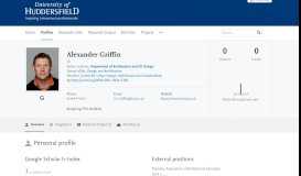 
							         Alexander Griffin — University of Huddersfield Research Portal								  
							    