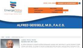 
							         Alfred E. Geissele, MD, FACS - Carolina Orthopaedic Specialists								  
							    