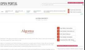 
							         ALGOMA UNIVERSITY | Open Portal								  
							    