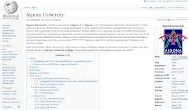 
							         Algoma University - Wikipedia								  
							    