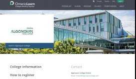 
							         Algonquin College : ontariolearn								  
							    