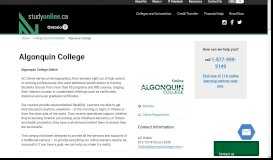 
							         Algonquin College | studyonline.ca								  
							    
