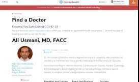 
							         Ali Usmani, MD,FACC - Find a Doctor at Premier Health								  
							    