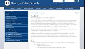 
							         ALICE | Hanover Public Schools								  
							    