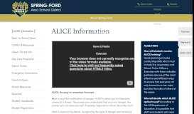 
							         ALICE Information - Spring-Ford Area School District								  
							    