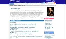 
							         Alison Booth | VOX, CEPR Policy Portal - VoxEU								  
							    