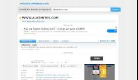 
							         alkemites.com at WI. Alkemites - Login - Website Informer								  
							    