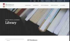 
							         All Databases | Burman University								  
							    
