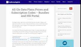 
							         All Glo Data Plans Bundles Prices and Subscription Codes - Glo HSI ...								  
							    