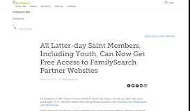 
							         All LDS Members, Including Youth, Can Now Get Free Access to ...								  
							    