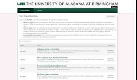 
							         All Opportunities - University of Alabama at Birmingham Scholarships								  
							    