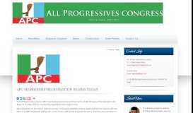 
							         All Progressives Congress – APC Membership Registration Begins ...								  
							    