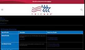 
							         All Provider Directories | TRICARE								  
							    