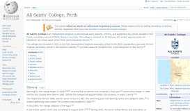 
							         All Saints' College, Perth - Wikipedia								  
							    