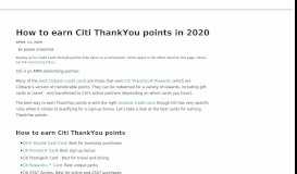 
							         All the Ways How to Earn Citi ThankYou Points in 2019! | Million Mile ...								  
							    