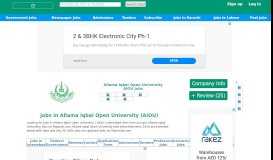 
							         Allama Iqbal Open University jobs 2019 in Pakistan - AIOU Jobs on ...								  
							    