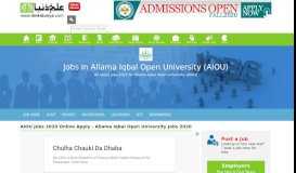 
							         Allama Iqbal Open University Jobs Latest 2019 - Ilmkidunya								  
							    