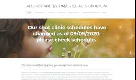 
							         Allergy and Asthma Specialty Group, PA - Home								  
							    