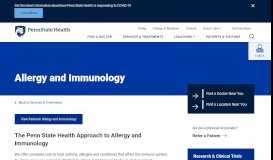 
							         Allergy, Asthma and Immunology - Penn State Health Milton S ...								  
							    