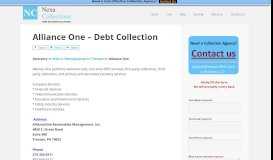 
							         Alliance One – Debt Collection								  
							    