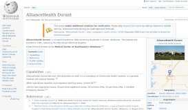 
							         AllianceHealth Durant - Wikipedia								  
							    