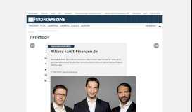 
							         Allianz kauft Finanzen.de | Gründerszene								  
							    