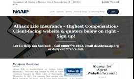 
							         Allianz Life Insurance Agent Contracting - Highest Commissions - NAAIP								  
							    