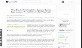 
							         Allied Dispatch Solutions Drives Customer Service Experience and ...								  
							    