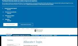 
							         Allocate+ login - Timetables - Monash University								  
							    