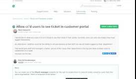 
							         Allow cc'd users to see ticket in customer portal : Freshdesk								  
							    