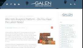 
							         Allscripts Analytics Platform – Do You Have the Latest News ...								  
							    