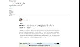 
							         Allstate Launches an Unimpressive Small Business Portal - Coverager								  
							    